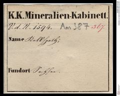 Etiketten zu Calcit (NHMW-MIN-Am387)